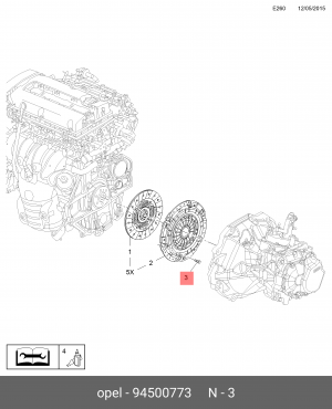 Болт CHEVROLET Cruze (09-),Orlando (11-),Aveo (03-) корзины сцепления OE 94500773 GENERAL MOTORS