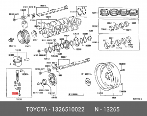 Болт шатуна 13265-10022 13265-10022 TOYOTA