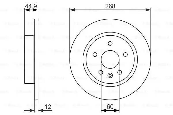 CHEVROLET CRUZE (2009>)/OPEL ASTRA J (2010>) 268 мм 0 986 479 645 BOSCH