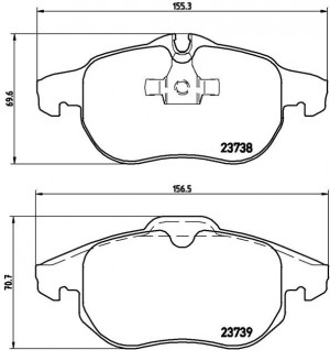 P59043 888 00=FDB1520=573089B !колодки дисковые п.\ Opel Vectra/Signum 1.8i-2.2T P59043 BREMBO