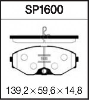 Колодки тормозные NISSAN MAXIMA QX (A33) 2.0-3.0 00- передние SP1600 SP1600 SANGSIN