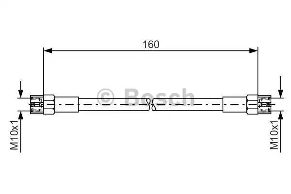 Шланг тормозной VW Golf 2,Jetta 2,Passat (-96) (183мм) задний BOSCH 1 987 476 220 BOSCH