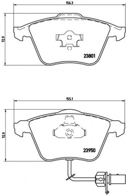 Колодки тормозные AUDI A6 (05-10) передние (4шт.) BREMBO P85097 BREMBO