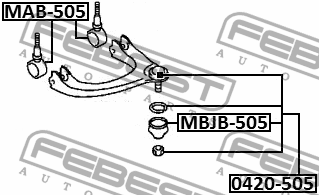 Опора шаровая 0420-505 0420-505 FEBEST