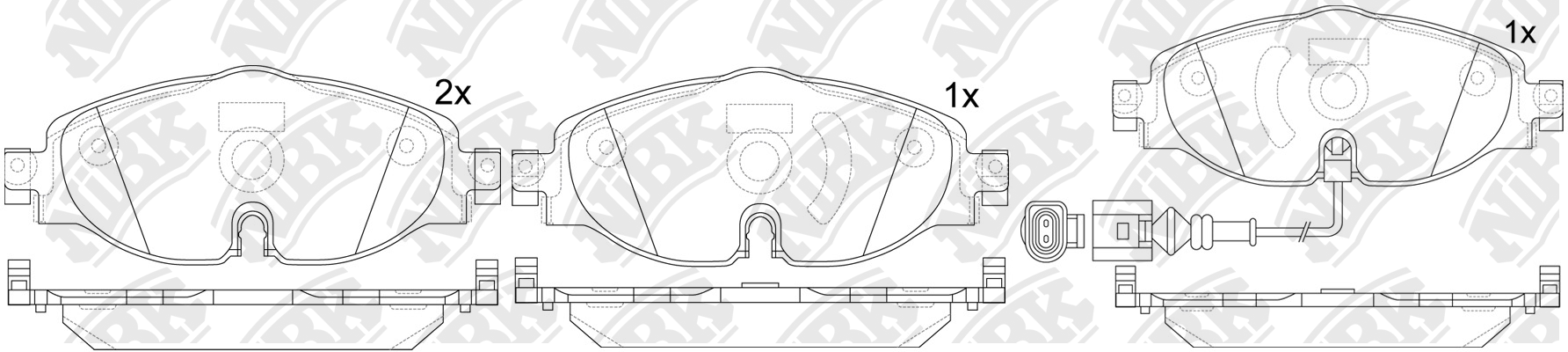 Колодки тормозные дисковые (с датчиком износа) AUDI A3/SKODA OCTAVIA/VW GOLF 12- PN33005W NIBK