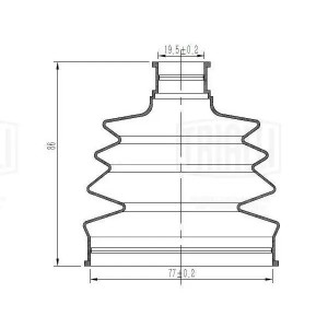 Пыльник ШРУСа Honda Civic VI (95-) (наруж.компл: хомуты/смазка/крепеж) (CR) (FG  FG2314 TRIALLI