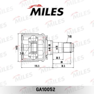ШРУС внутренний Toyota 4Runner / LC Prado J120/J150 02- /Lexus GS460 (30X47X30)  GA10052 MILES