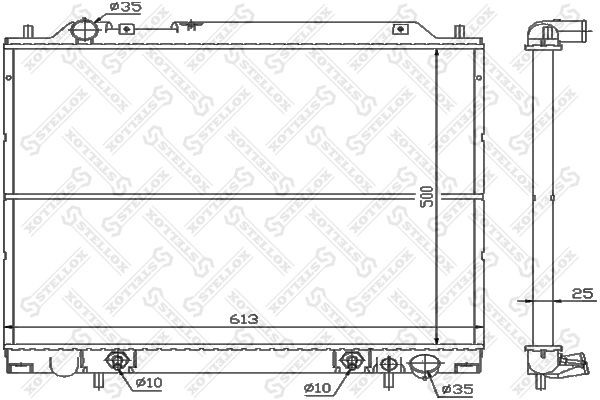 радиатор системы охлаждения! АКПП\ Mitsubishi Space Gear 2.0/2.4/2.5TD 95> 10-25955-SX STELLOX
