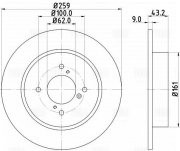Диск торм. для а/м Suzuki Swift (11-) зад. d259 DF240109 DF240109 TRIALLI