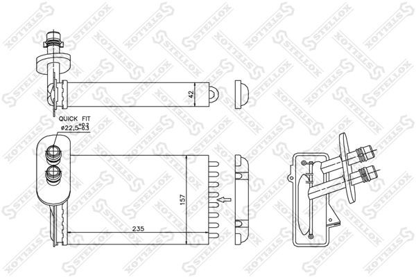 радиатор печки!\ Audi A3, VW Golf/Bora 97> 10-35017-SX STELLOX