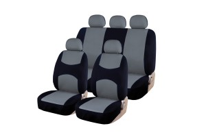 Авточехлы универсальные полиэстер черно-серые (9 предм.) Casual KRAFT KT835611 KRAFT