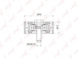 Ролик направляющий / приводной подходит для MITSUBISHI ASX 1.8-2.0 10 / Lancer 1 PB-7020 LYNXAUTO