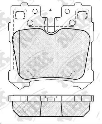 Колодки тормозные LEXUS LS460,LS600 (06-) задние (4шт.) NIBK PN1844 NIBK