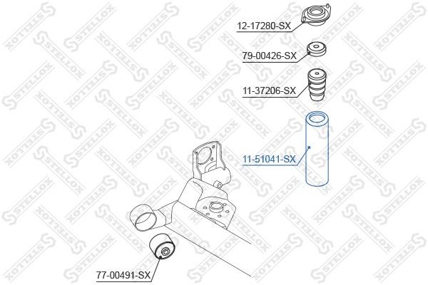 пыльник амортизатора заднего!\ Hyundai Getz 02>, KIA Picanto 04> 11-51041-SX STELLOX