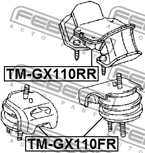 Подушка двигателя передняя (гидравлическая) TM-GX110FR FEBEST