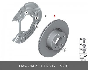 диск тормозной задний! (09957311)\ BMW X3 2.5/2.0D/3.0D 34 21 3 332 217 BMW
