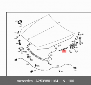 ПРУЖИНА ГАЗОВАЯ КАПОТА A 253 980 11 64 MERCEDES BENZ
