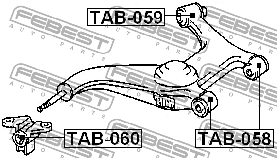 Сайлентблок заднего нижнего рычага TAB-059 FEBEST