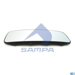 стекло зеркала лев. прав.435x196x39 обогрев 24V r=1200MB Atego/Axor 206.322 SAMPA