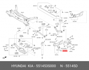 болт! M12\ Hyundai Elantra 15>/Kona 17>/Santa Fe 12> 551453S000 HYUNDAI