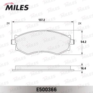 Колодки тормозные передние (Смесь CERAMIC серия PRO) HYUNDAI SONATA 88-93/NISSAN E500366 MILES