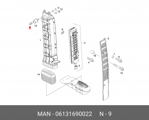 Глухая заклепочная гайка AM8X26-ST/PA6.6 06131690022 MAN
