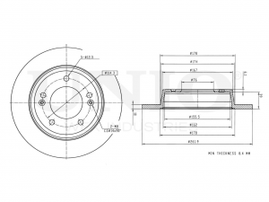 Диск тормозной задний BRD-20026 UNIO