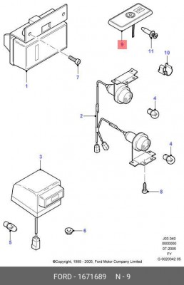 Фонарь габаритный FORD Transit (06-) боковой OE 1 671 689 FORD