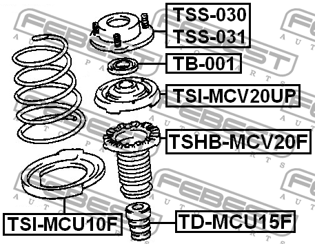 Опора амортизатора правая TOYOTA CAMRY V20 TSS-030 TSS-030 FEBEST