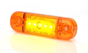 фонарь габаритный боковой! желтый 12V-24V LED провод 23cm\ 711 WAS