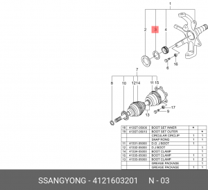 Шайба SSANGYONG Rexton (02-),Korando (96-),Musso (93-) кулака поворотного OE 4121603201 SSANG YONG