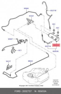 Адсорбер FORD Focus (11-) паров топливных OE 2 032 737 FORD