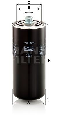 фильтр масляный! гидравлический H230 D93 d71/62 2.5BAR\ Case, Hyundai, JCB WD 962-9 MANN FILTER