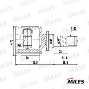 ШРУС внутренний левый MAZDA 3 03-13 GA10083 GA10083 MILES