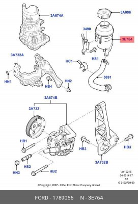 бачок ГУР!\ Ford Mondeo IV 07-15 1789056 FORD