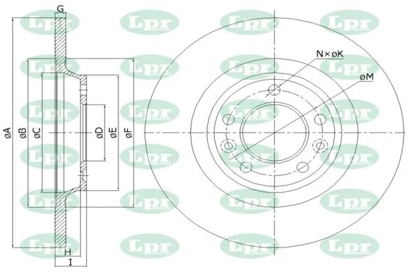 Диск тормозной P1005P P1005P LPR