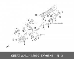 Болт GREAT WALL Haval глушителя OE 1203015XV08XB GREAT WALL