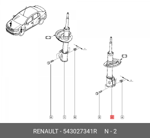 амортизатор передний!\ Renault 543027341R RENAULT