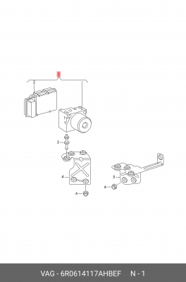 Модуль ABS  6R0614117AHBEF 6R0 614 117 AH BEF VAG