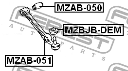 Пыльник шаровой опоры MAZDA DEMIO DW3/DW5 1996-2002 MZBJB-DEM MZBJB-DEM FEBEST
