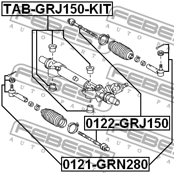 Тяга рулевая 0122-GRJ150 FEBEST