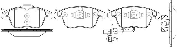 Колодки тормозные передние AUDI A4/A4 ALLROAD/A5 1.8-3.2 07- BP42398W BP42398W SB NAGAMOCHI