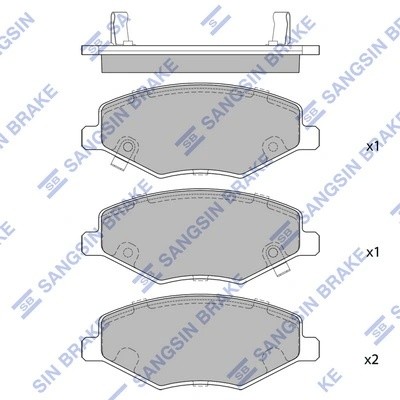 Колодки тормозные дисковые Chery Amulet/QQ/Tiggo all 06 SP2092 SP2092 SANGSIN