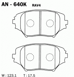 Колодки тормозные дисковые передние ПОДХОДЯТ ДЛЯ TOYOTA RAV4 II AN-640K AN640K AKEBONO