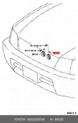 Сигнал 8652028180 Toyota 86520-28180 TOYOTA