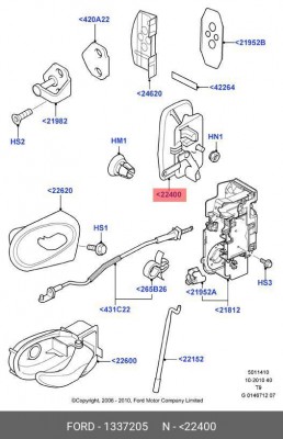 Ручка FORD Transit (00-) двери передней левой внешняя OE 1 337 205 FORD