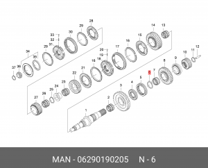 Стопорное кольцо 60X2,40 06290190205 MAN