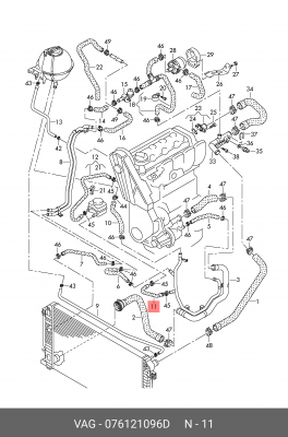 патрубок системы охлаждения!\ VW crafter 09 076 121 096 D VAG