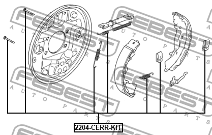 К-кт монтажный барабанных колодок KIA CERATO 2012-2016 2204-CERR-KIT 2204CERRKIT FEBEST
