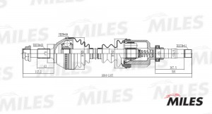 Привод в сборе правый CITROEN JUMPER/FIAT DUCATO/PEUGEOT BOXER 1.9-2.8 94-02 (AB GC02147 MILES